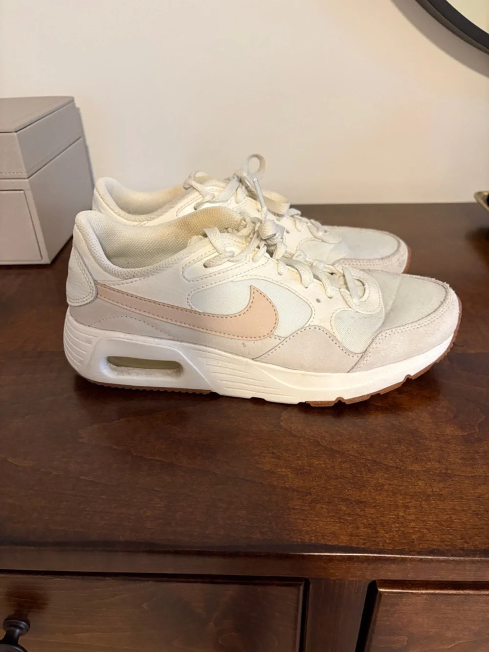 Nike Women’s Low-Top Sneakers in Ivory/White and Blush